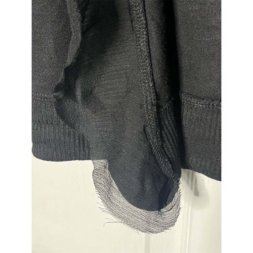 Poof! Clothing Cardigan Sweater Womens L Black Open Front Ruffle Trim - Picture 5 of 7